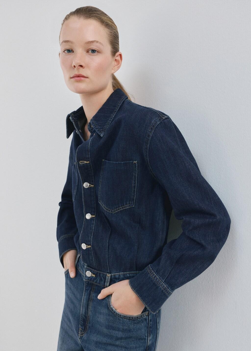 Blue Buttons Denim Jumpsuit, Open Blue, large image number 3