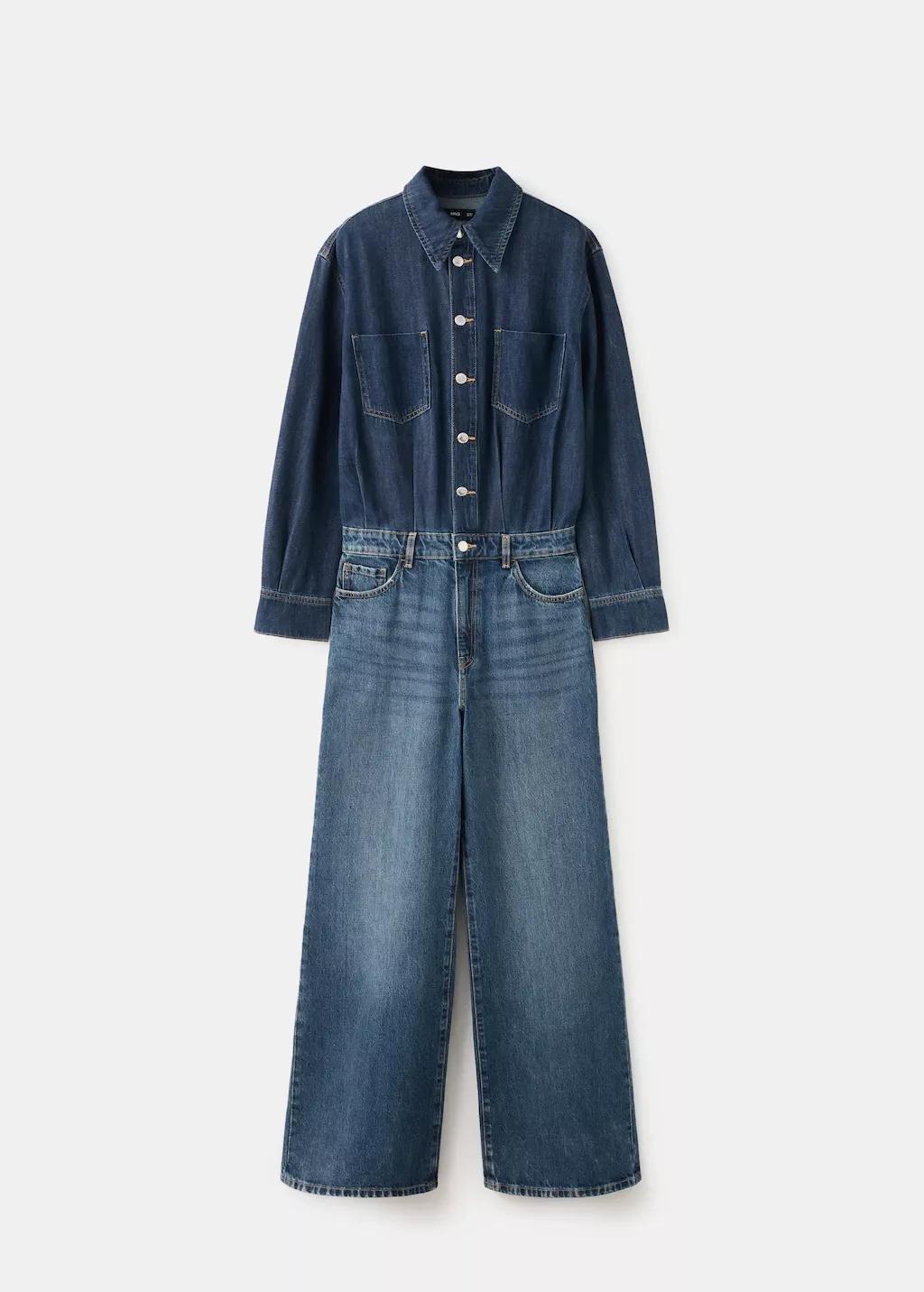 Blue Buttons Denim Jumpsuit, Open Blue, large image number 7