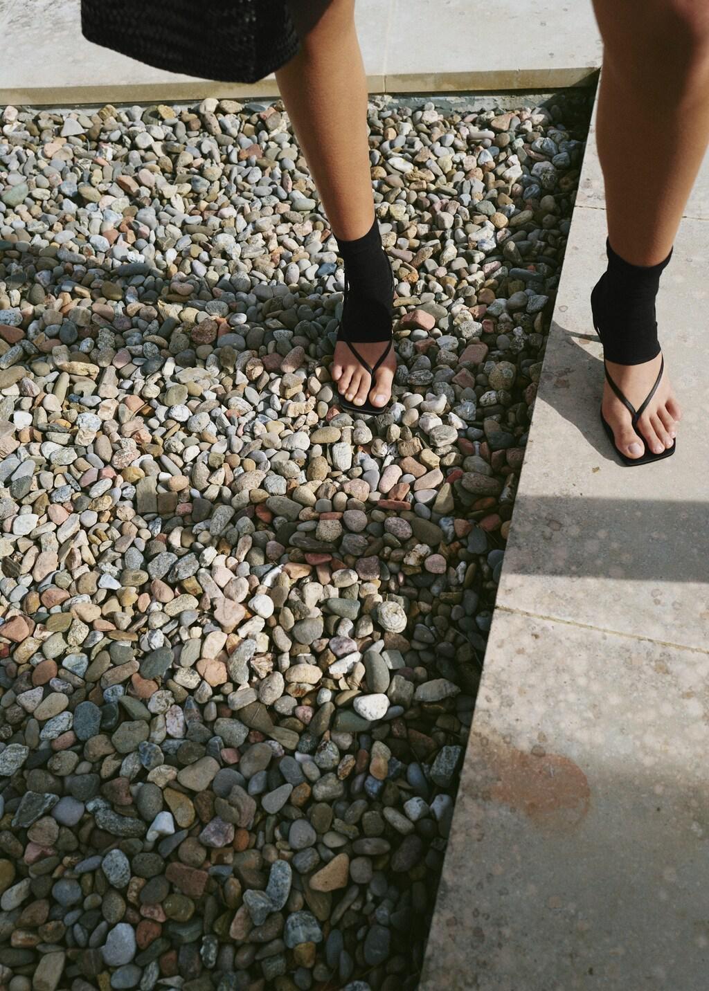 Black Strappy Heeled Sandals, Black, large image number 0