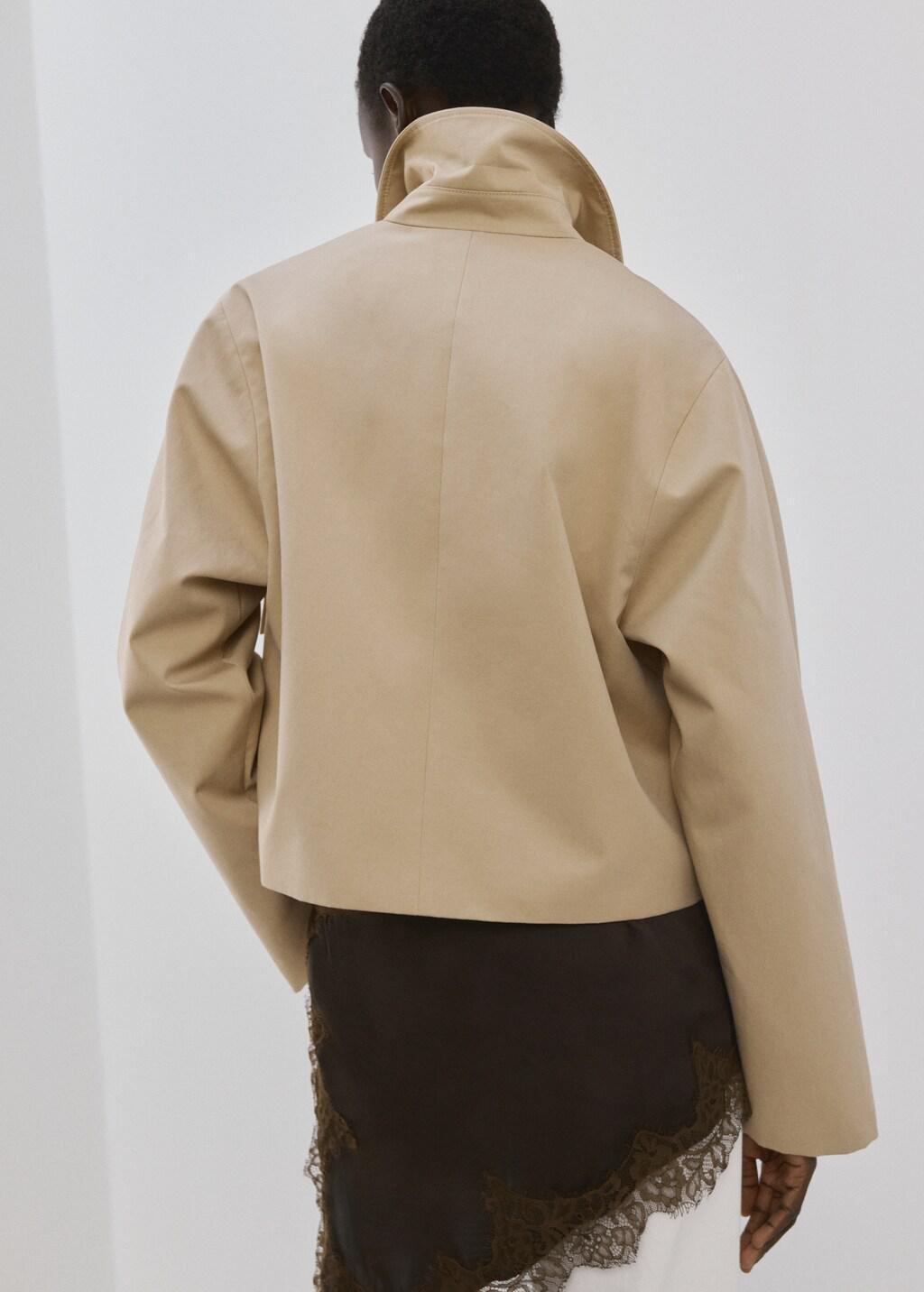 Beige Cotton Jacket With Pockets, Light Beige, medium
