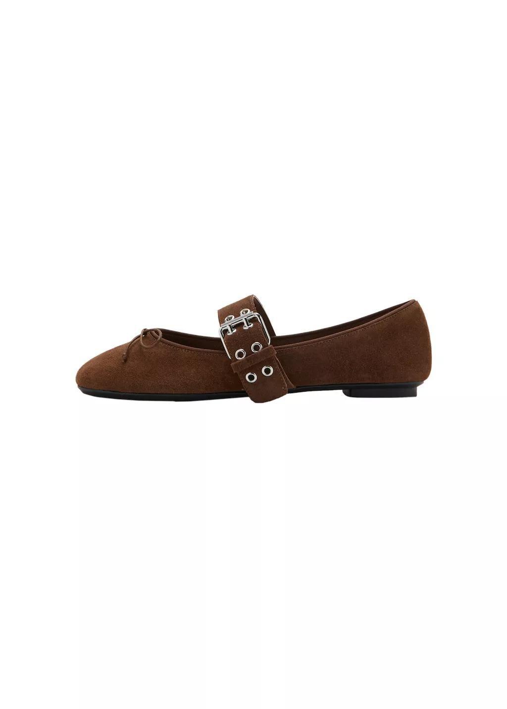Brown Ballerina With Buckle Fastening, Dark Brown, large image number 3