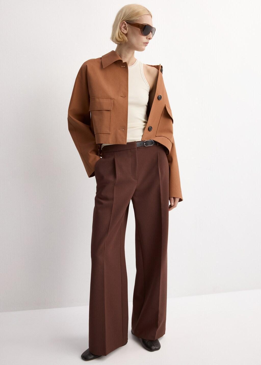 White Studded Trim Top, Natural White, medium