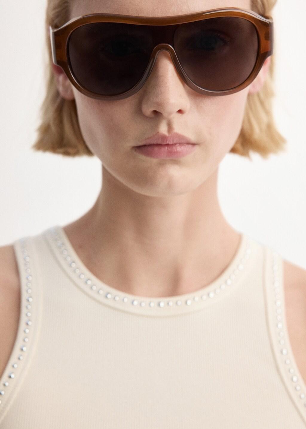 White Studded Trim Top, Natural White, large image number 4