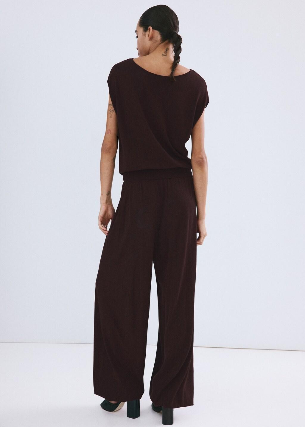 DARK RED Balloon knit trousers, 0201_77, large image number 2
