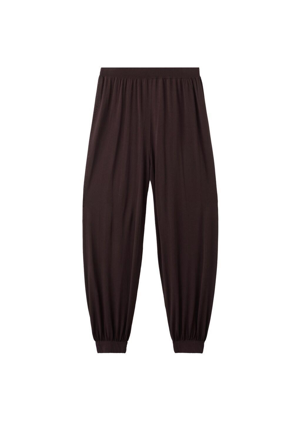 DARK RED Balloon knit trousers, 0201_77, large image number 6
