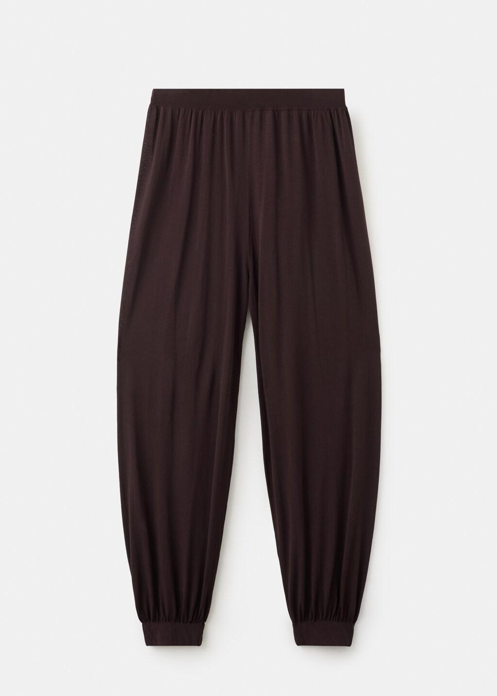 DARK RED Balloon knit trousers, 0201_77, large image number 7