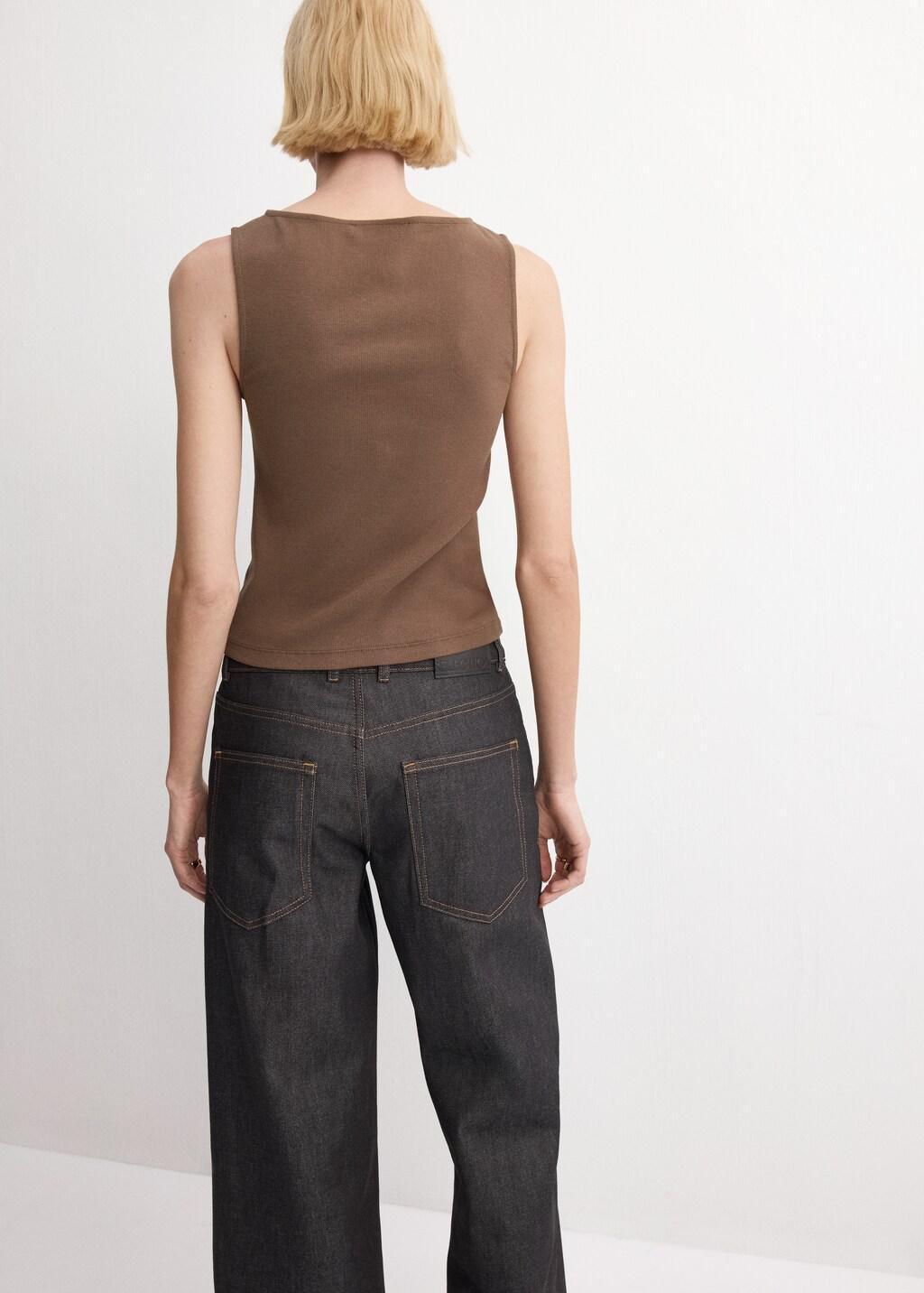 Brown Lt Pastel Cotton Studded Top, 0201_TA, large image number 2