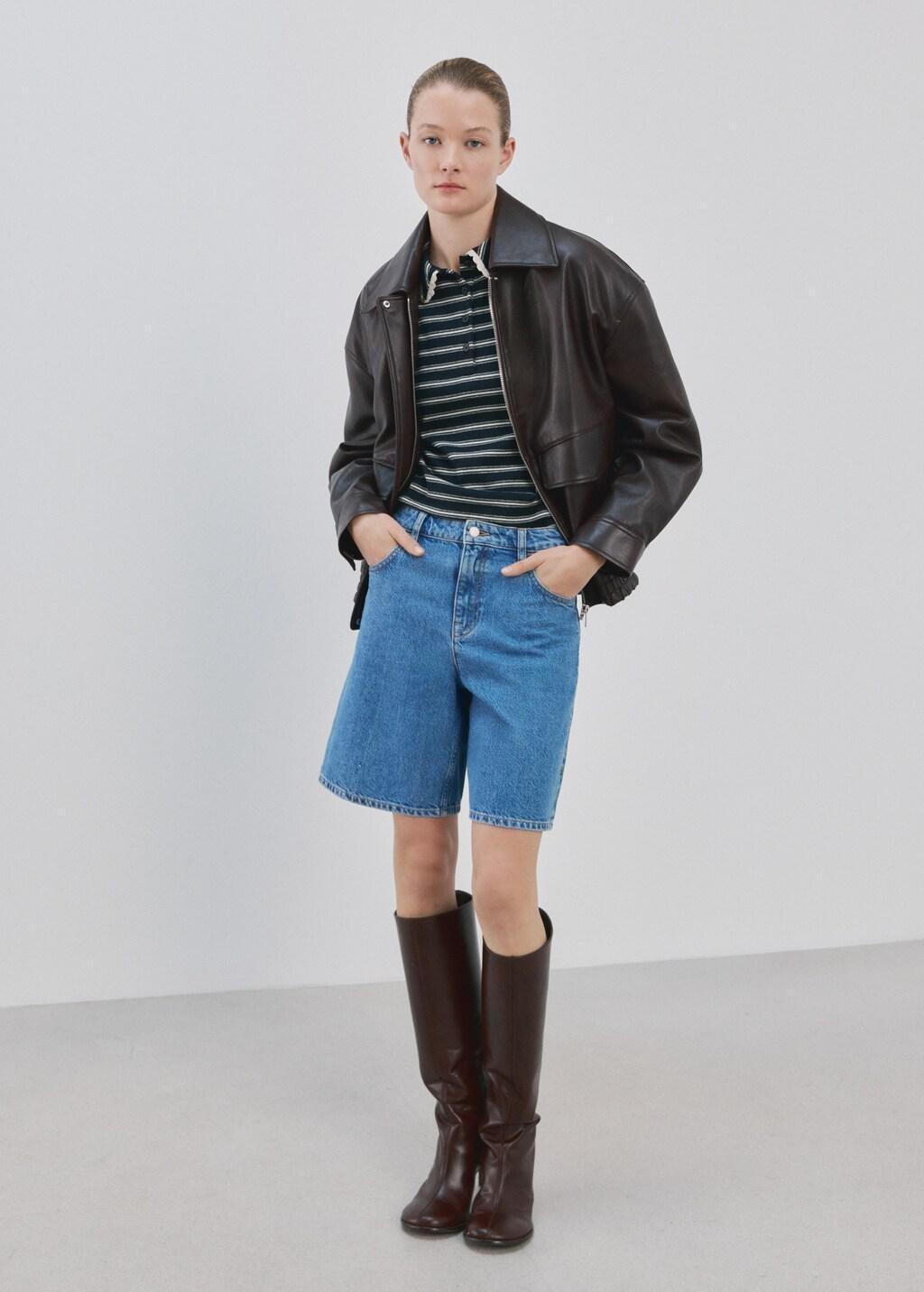 Navy Scalloped Striped Polo, Navy, large image number 0