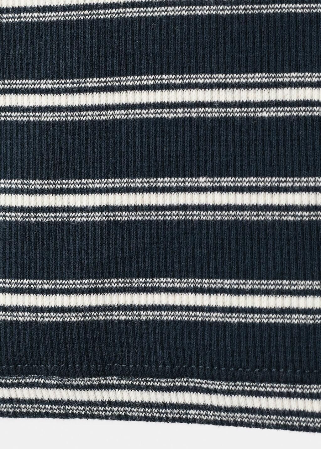 Navy Scalloped Striped Polo, Navy, large image number 5