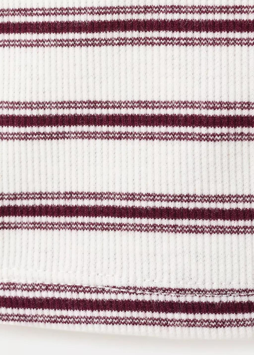 DARK RED Scalloped striped polo, Dark Red, large image number 5