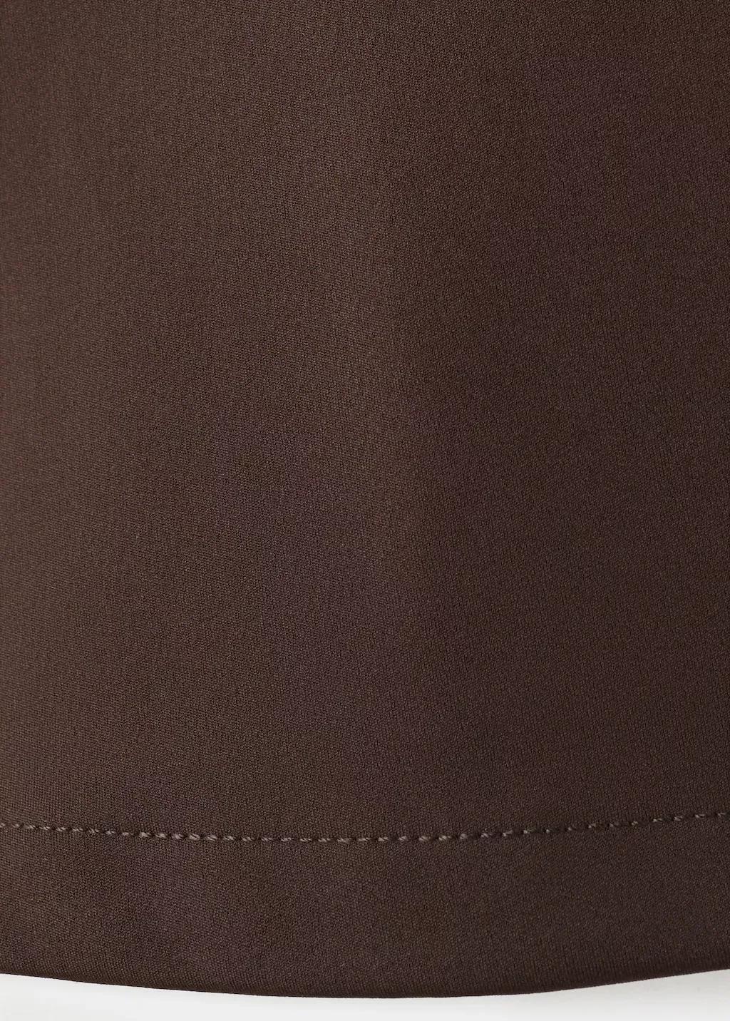 Brown Fitted Crop Top, Brown, large image number 5