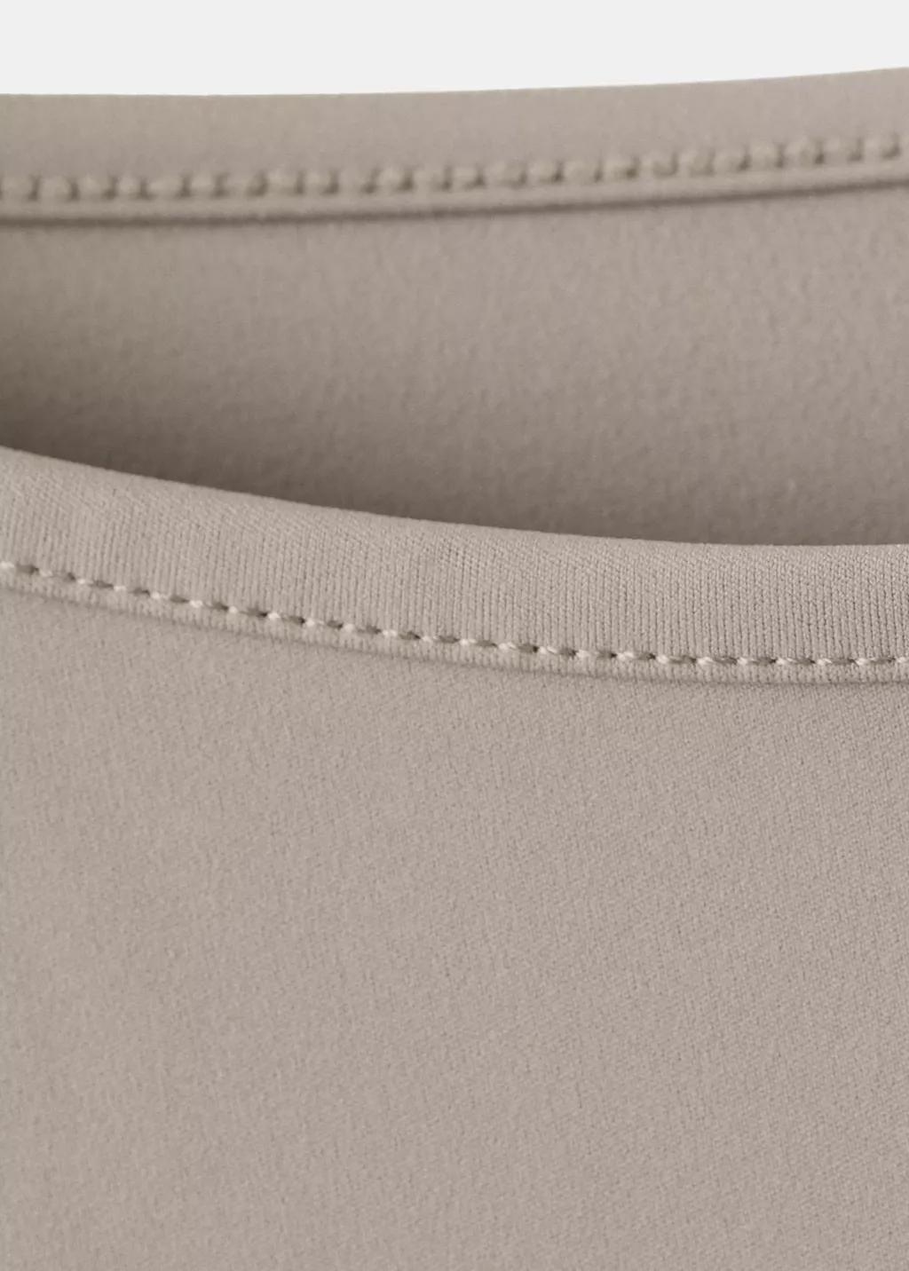 Brown Lt Pastel Fitted Crop Top, Light Pastel Brown, large image number 1