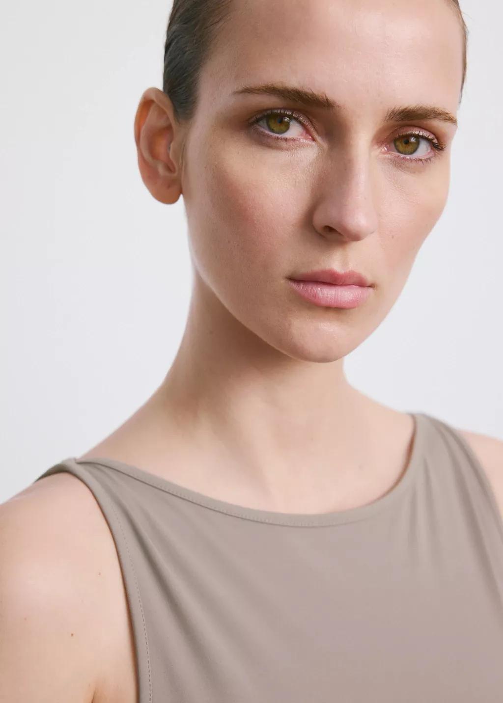 Brown Lt Pastel Fitted Crop Top, Light Pastel Brown, large image number 4