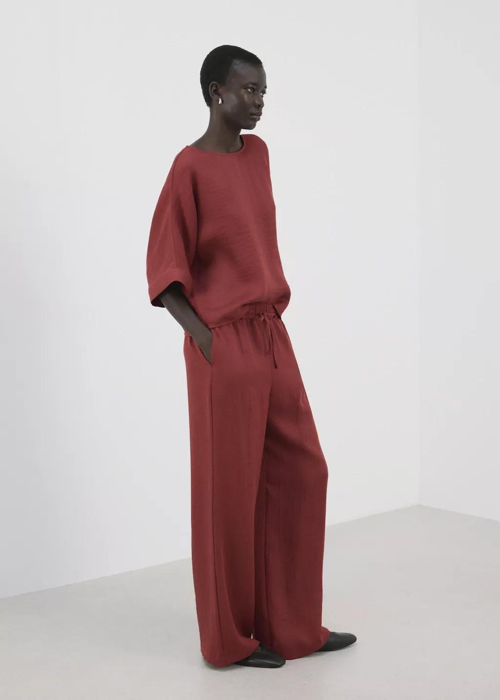 Red Three-Quarter Sleeve Blouse, Red, large image number 0