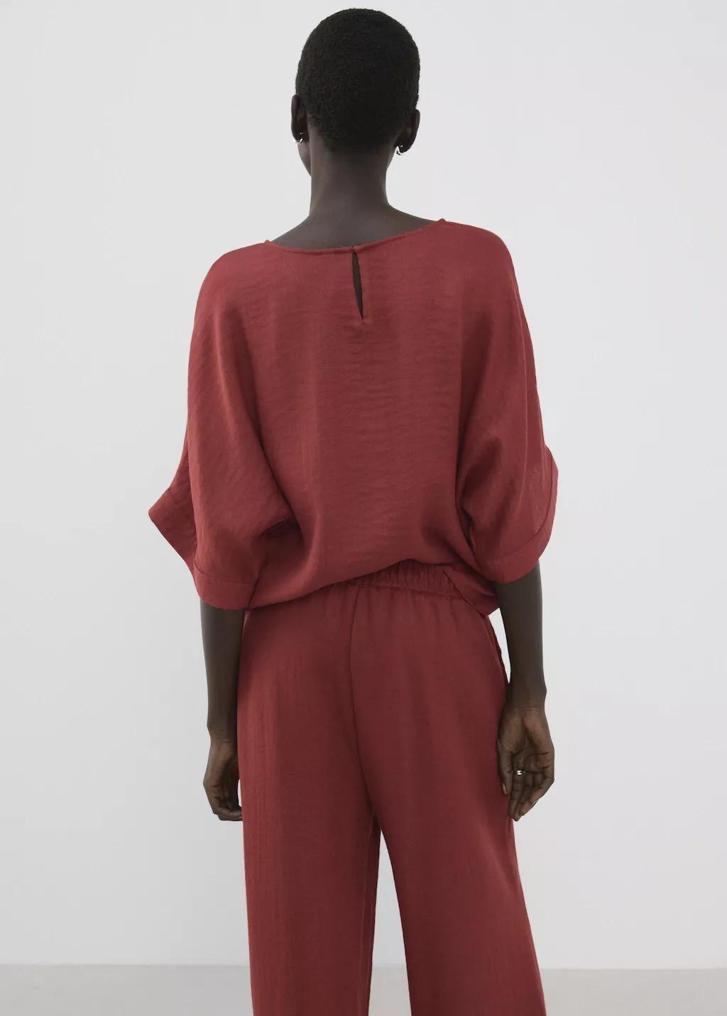Red Three-Quarter Sleeve Blouse, Red, large image number 2