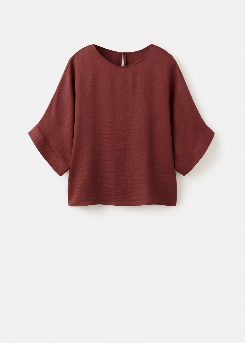 Red Three-Quarter Sleeve Blouse, Red, large image number 7