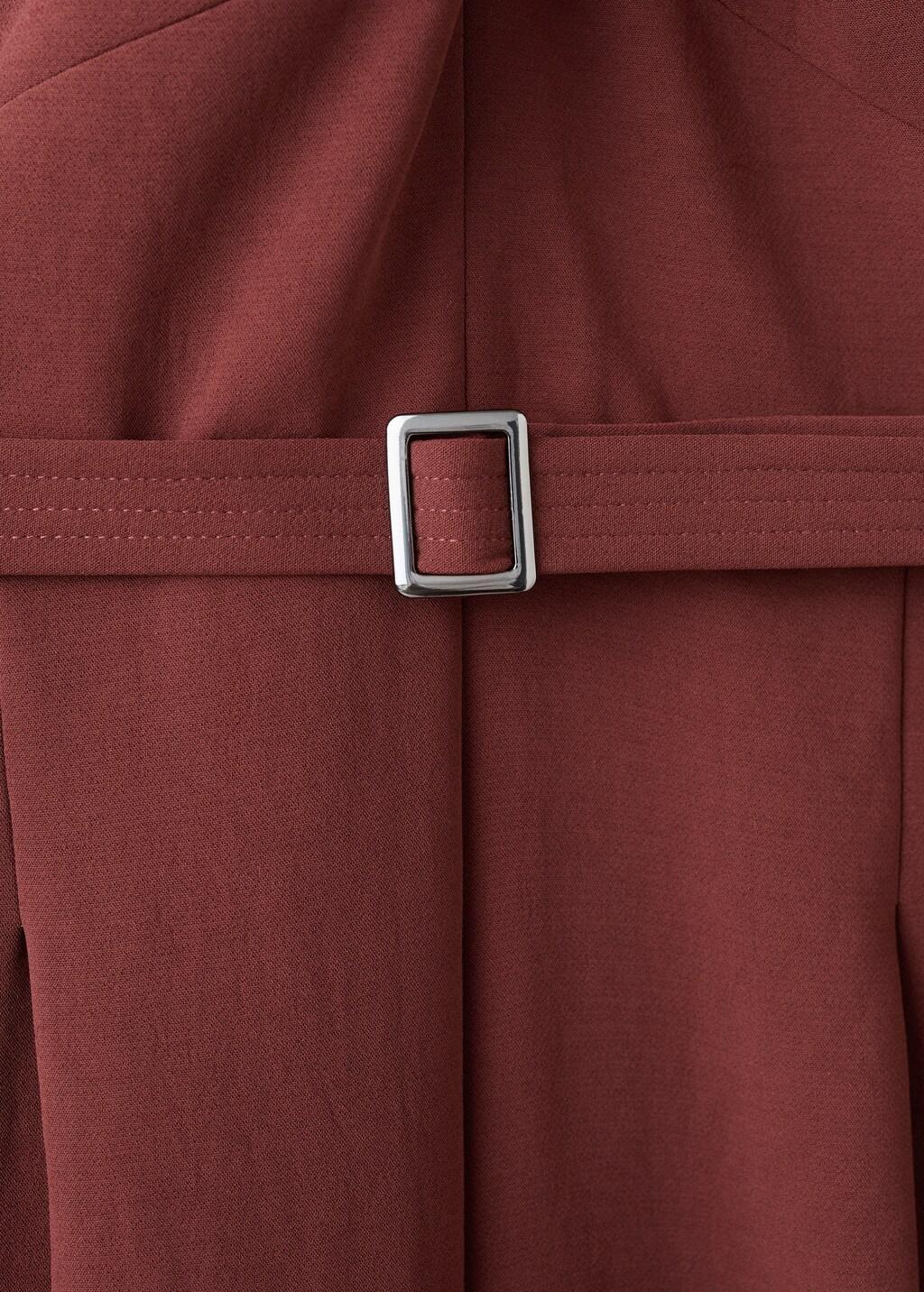 Red Belt Wrap Jumpsuit, Dark Red, large image number 1