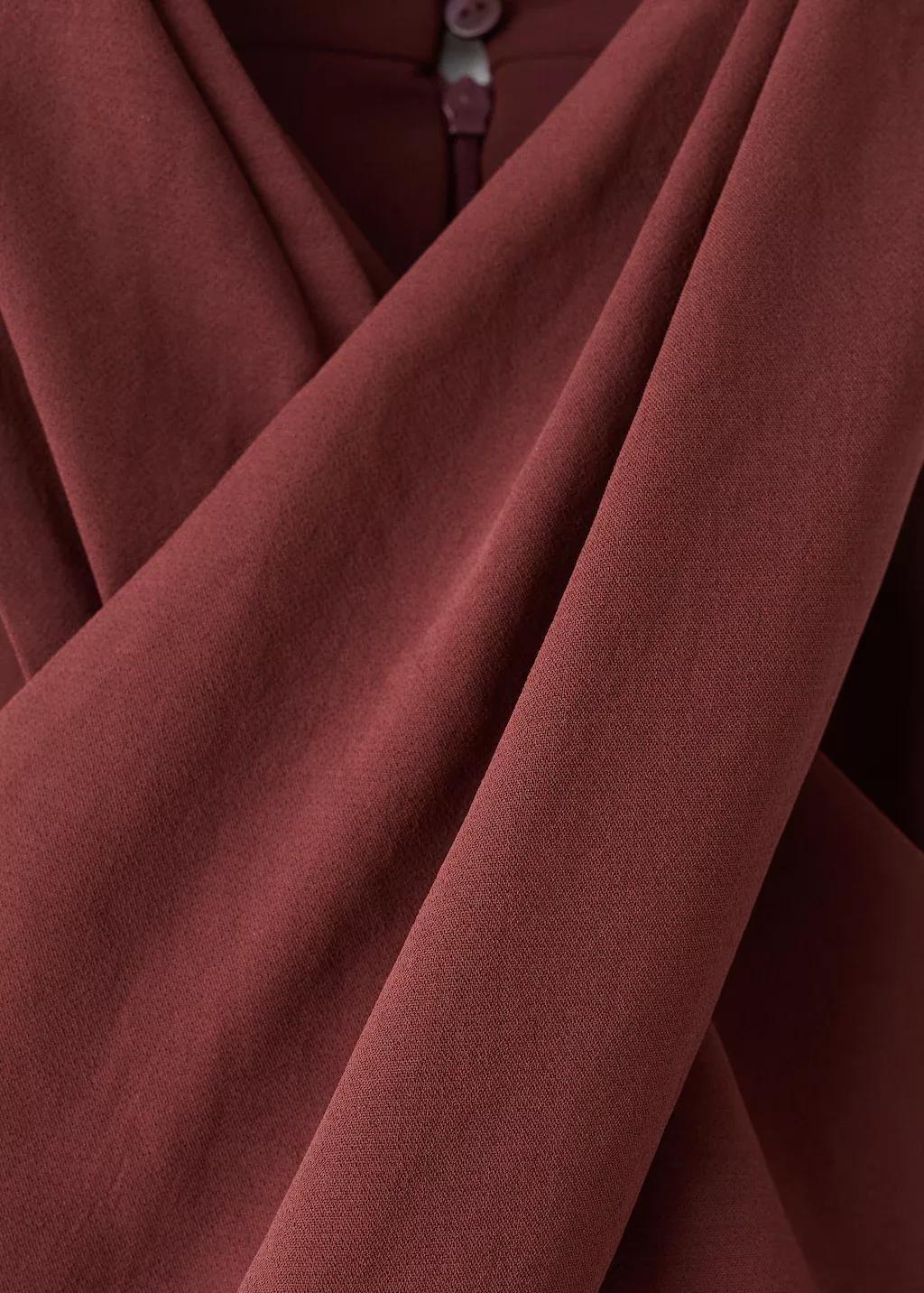 Red Belt Wrap Jumpsuit, Dark Red, large image number 5