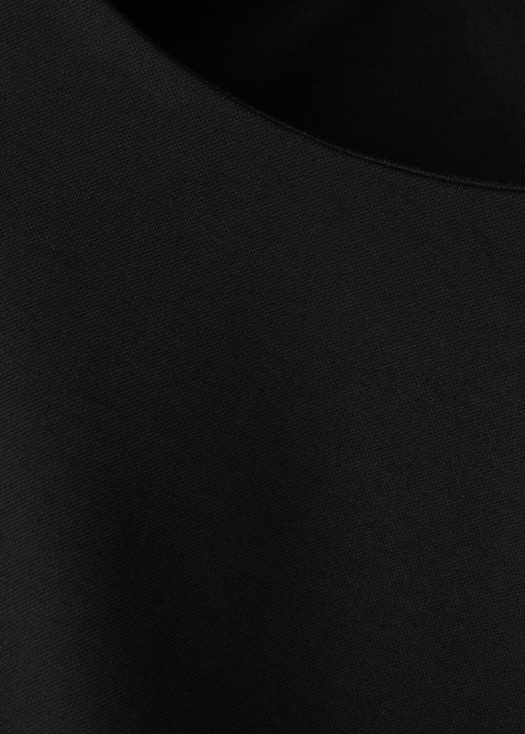 Black T-Shirt With Gathered Details, Black, large image number 5