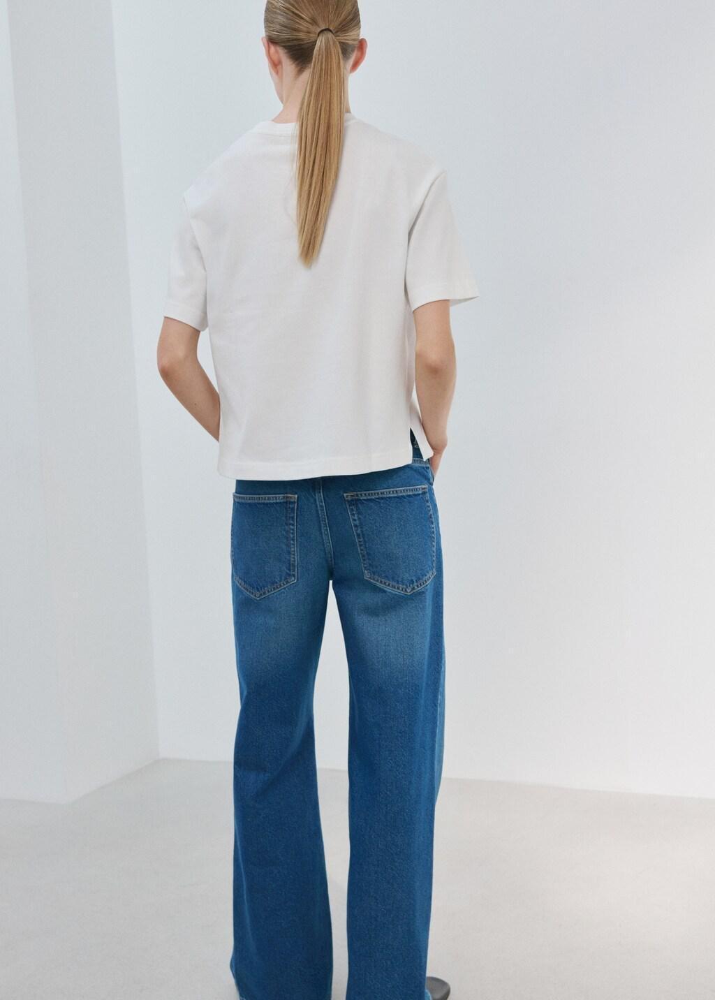 White Oversized Cotton T-Shirt, White, large image number 2