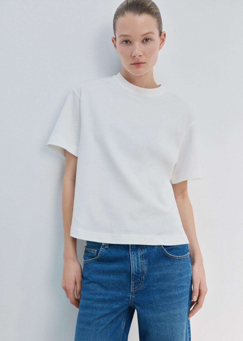 White Oversized Cotton T-Shirt, White, large image number 3