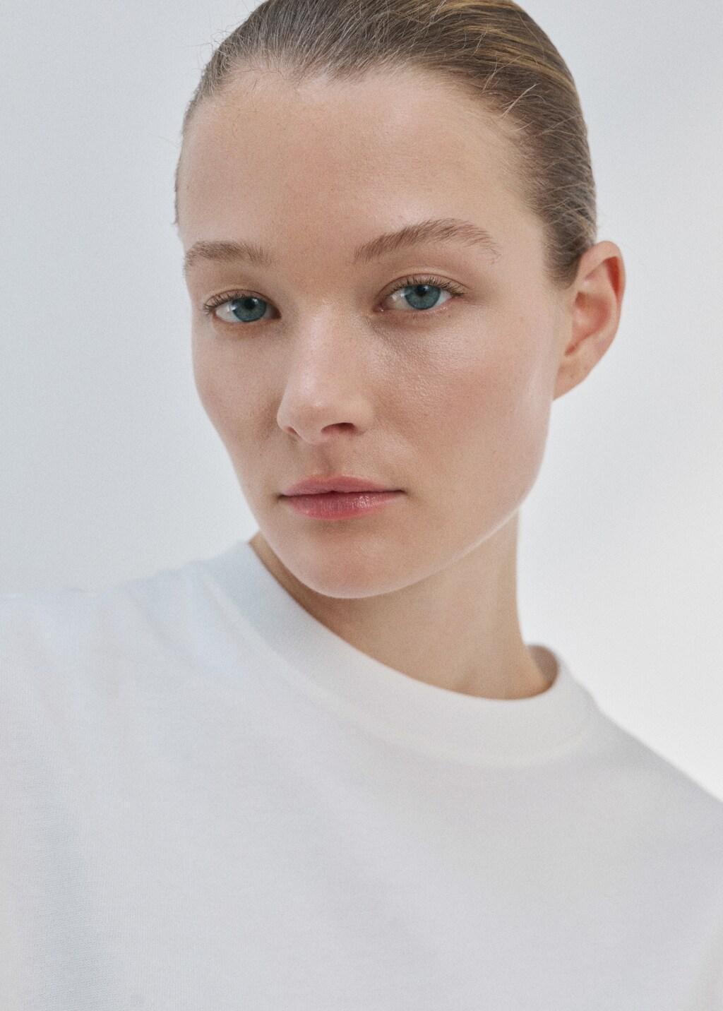 White Oversized Cotton T-Shirt, White, large image number 4