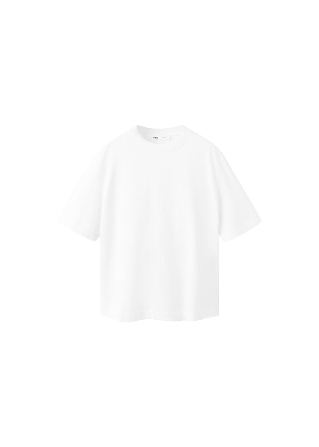 White Oversized Cotton T-Shirt, White, large image number 6