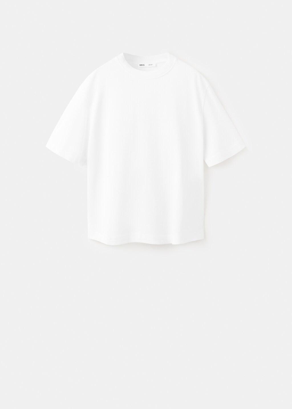 White Oversized Cotton T-Shirt, White, large image number 7
