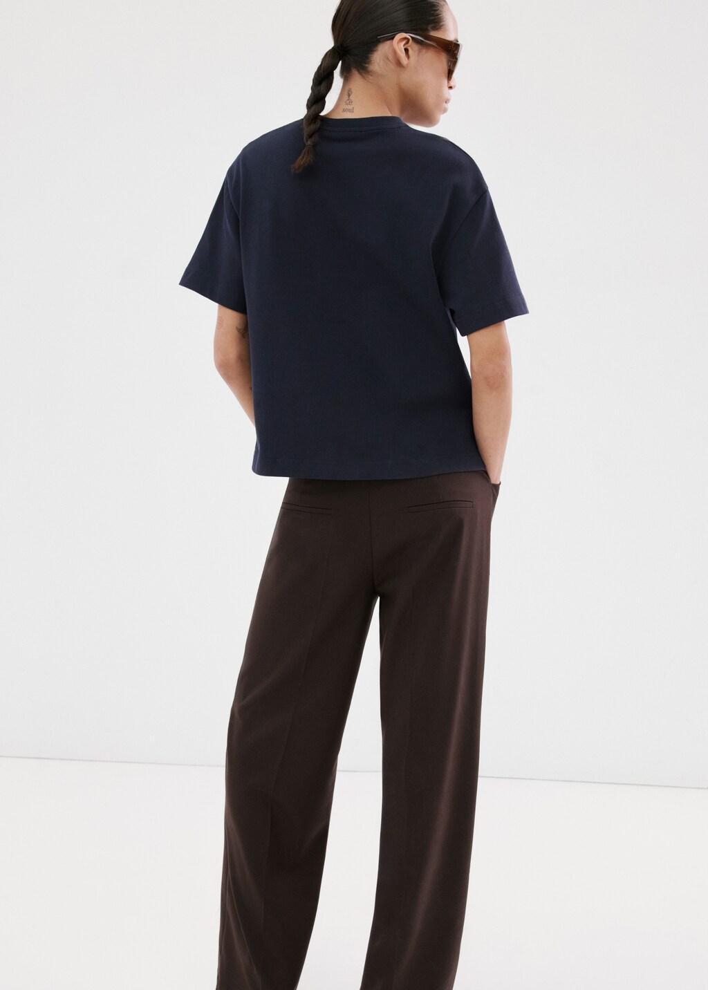 Navy Oversized Cotton T-Shirt, Navy, medium