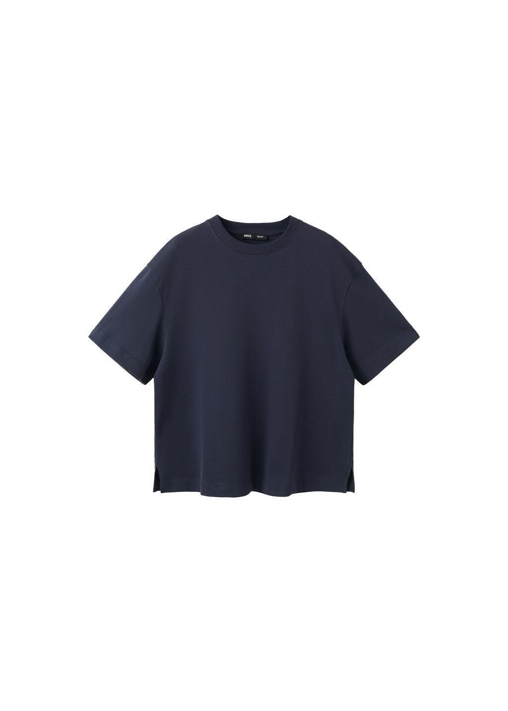 Navy Oversized Cotton T-Shirt, Navy, large image number 6