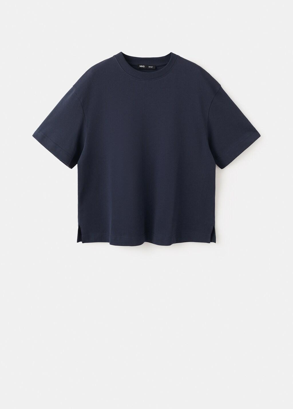 Navy Oversized Cotton T-Shirt, Navy, large image number 7