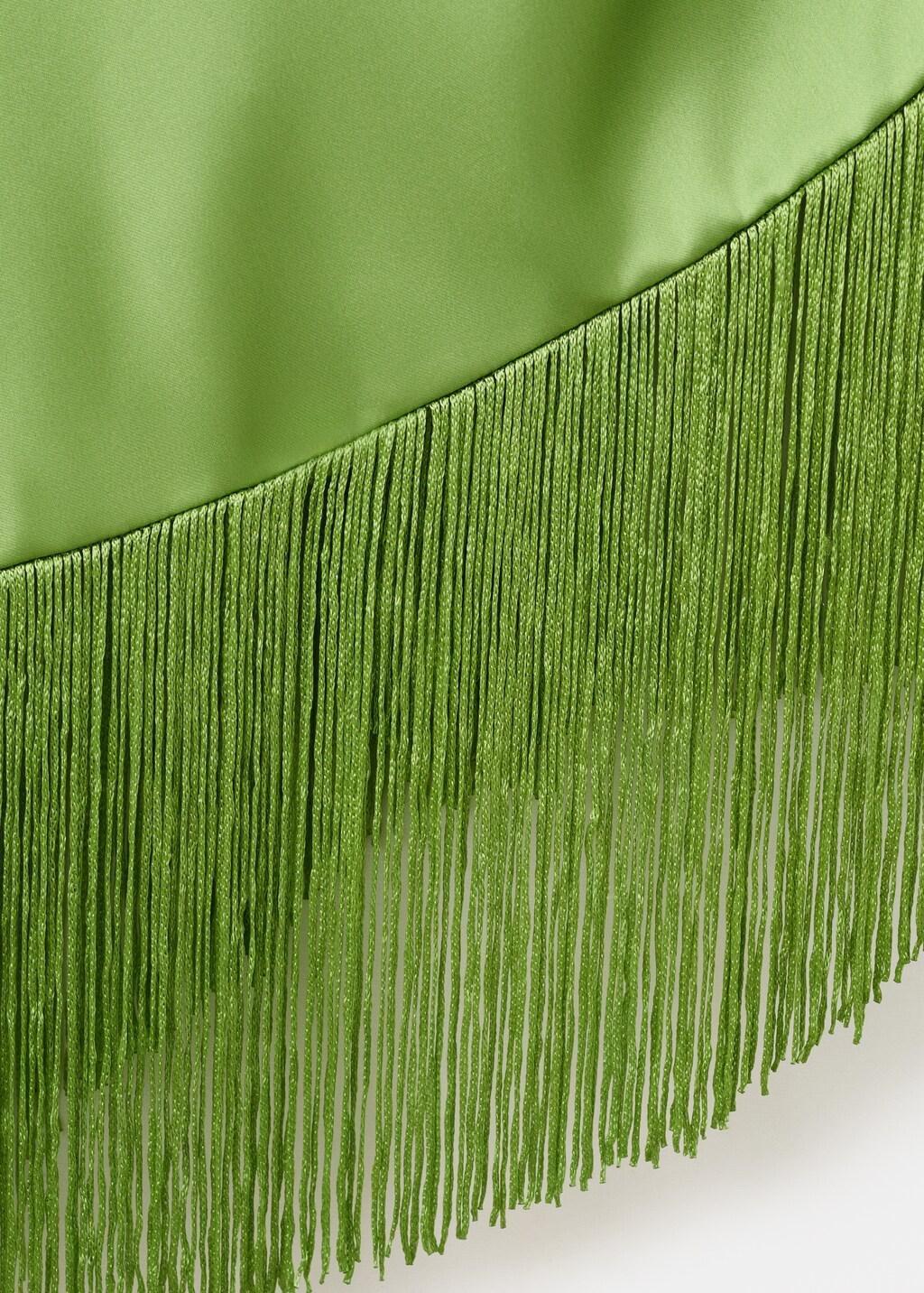 Green Asymmetric Fringed Blouse, Green, large image number 4