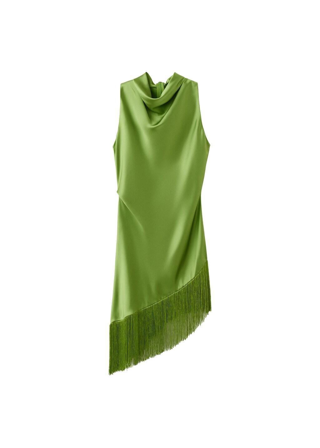 Green Asymmetric Fringed Blouse, Green, large image number 5