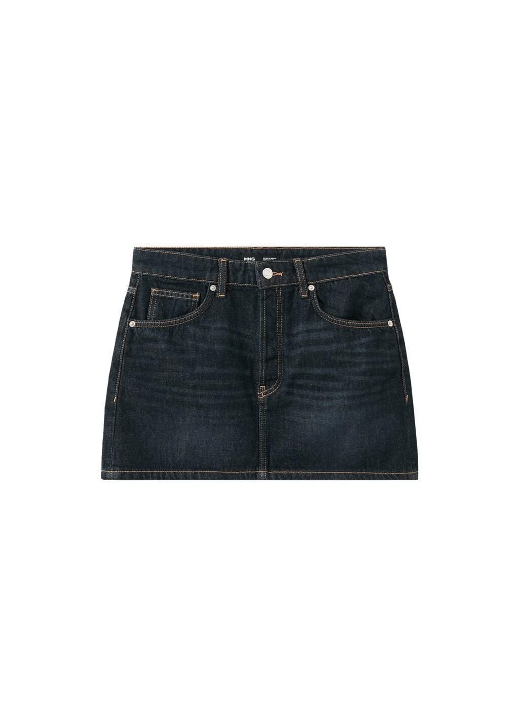 Blue Low-Rise Denim Mini Skirt, 0201_TO, large image number 7