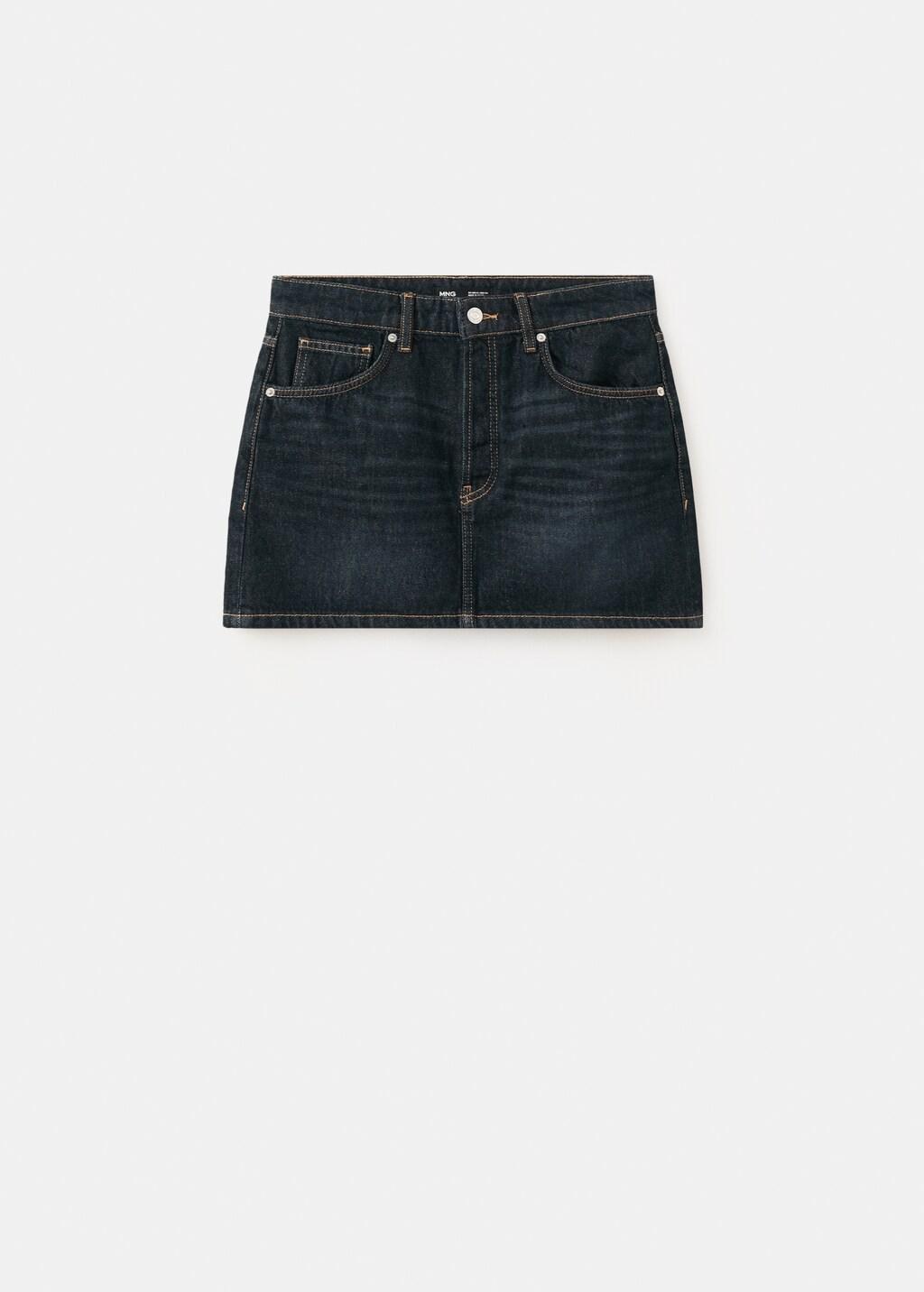 Blue Low-Rise Denim Mini Skirt, 0201_TO, large image number 8