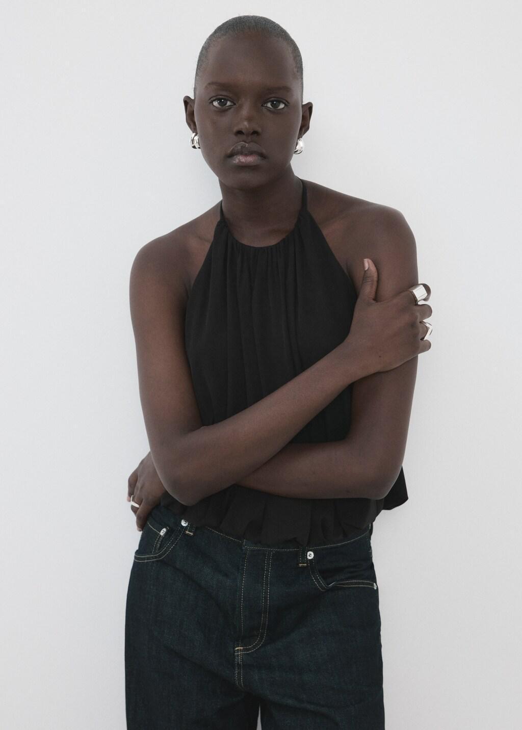 Black Halter Balloon Effect Body, Black, large image number 3