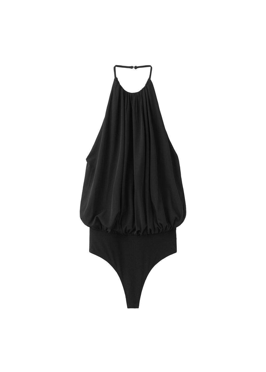 Black Halter Balloon Effect Body, Black, large image number 6