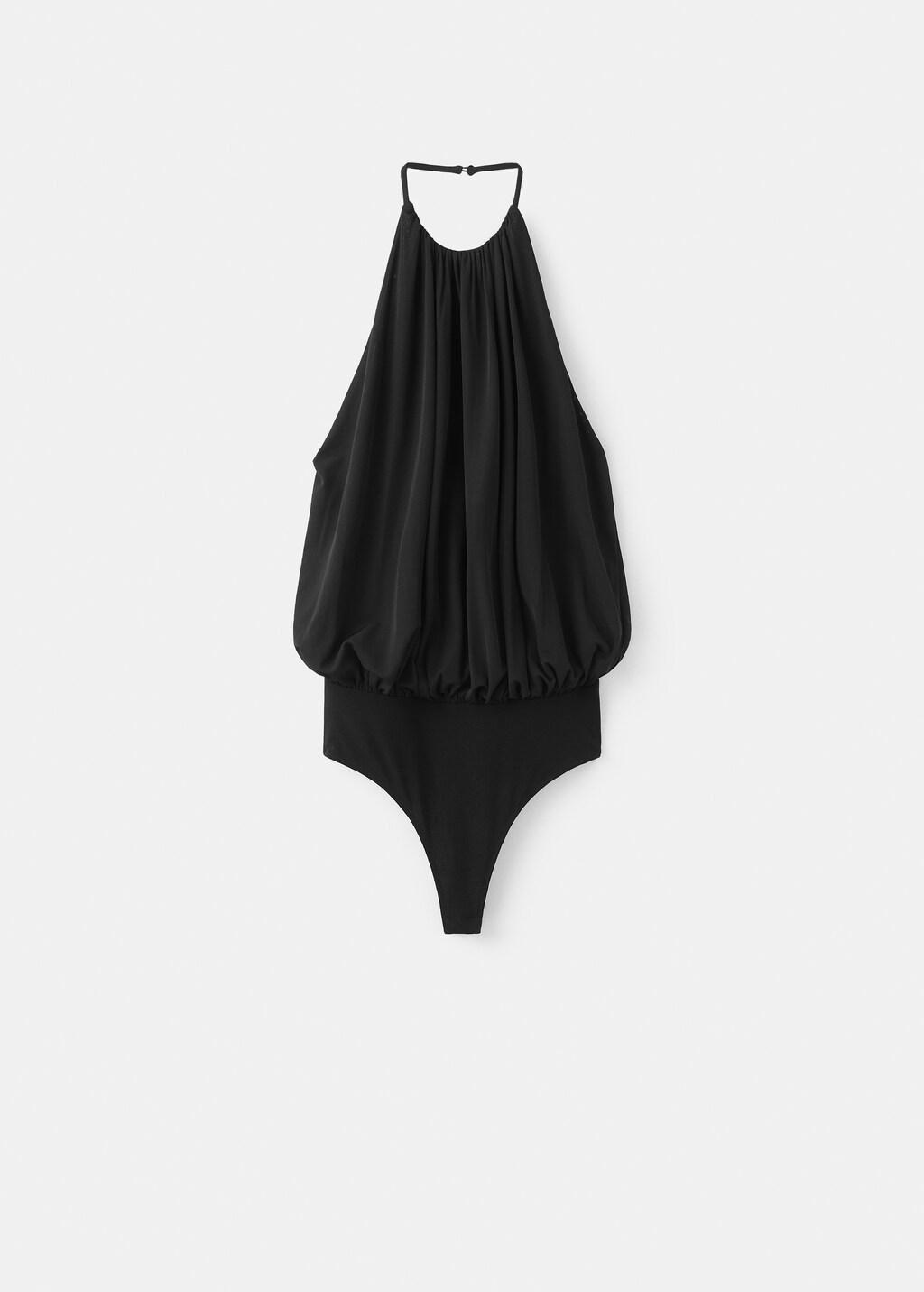 Black Halter Balloon Effect Body, Black, large image number 7