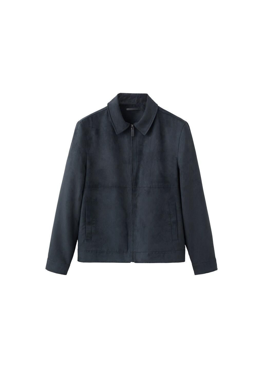 Navy Suede Effect Jacket, Navy, large image number 7