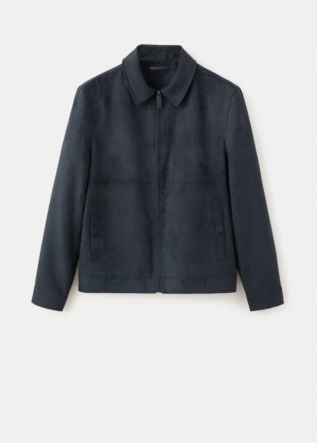 Navy Suede Effect Jacket, Navy, large image number 8
