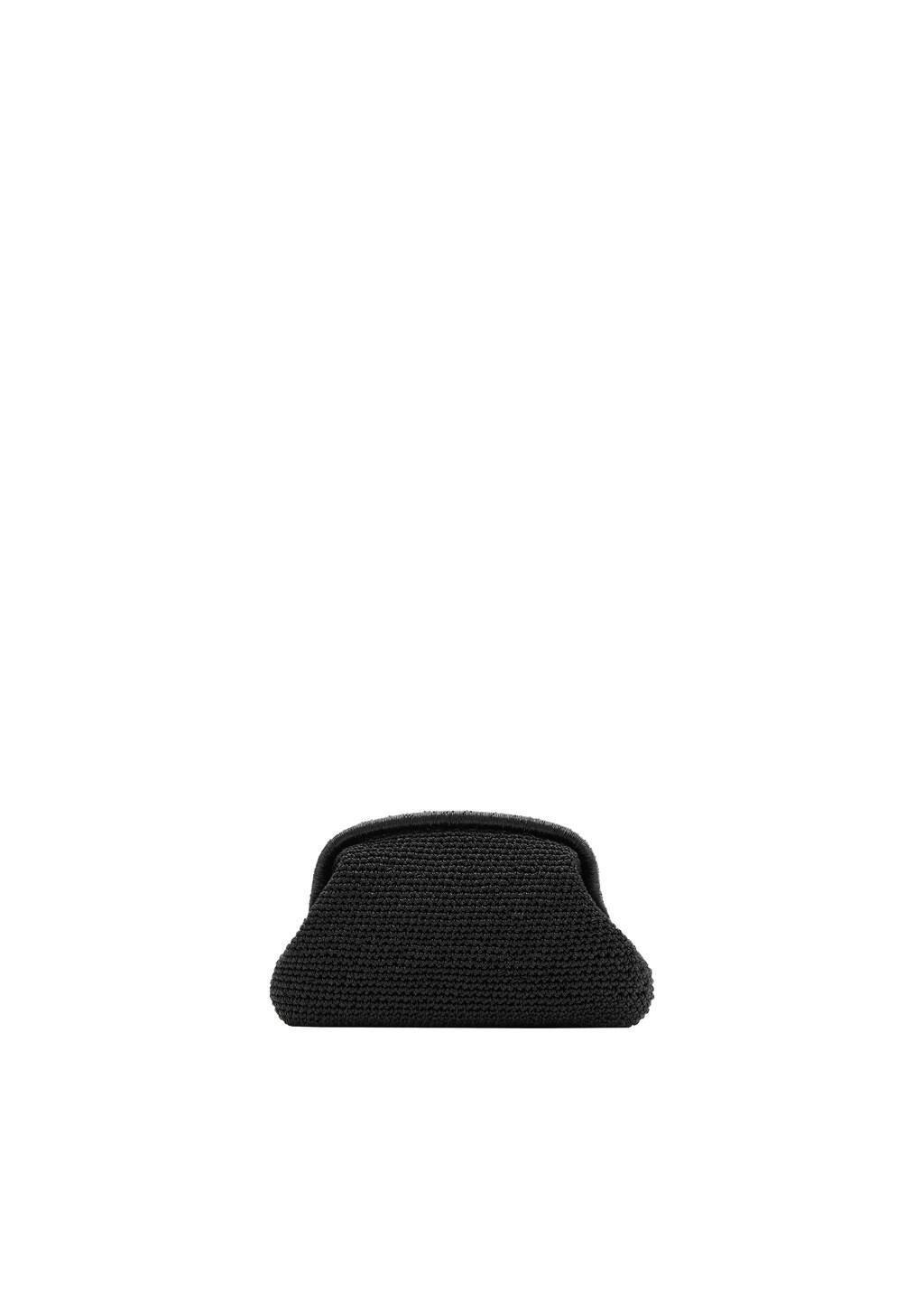 Black Lurex Clutch Bag, Black, medium