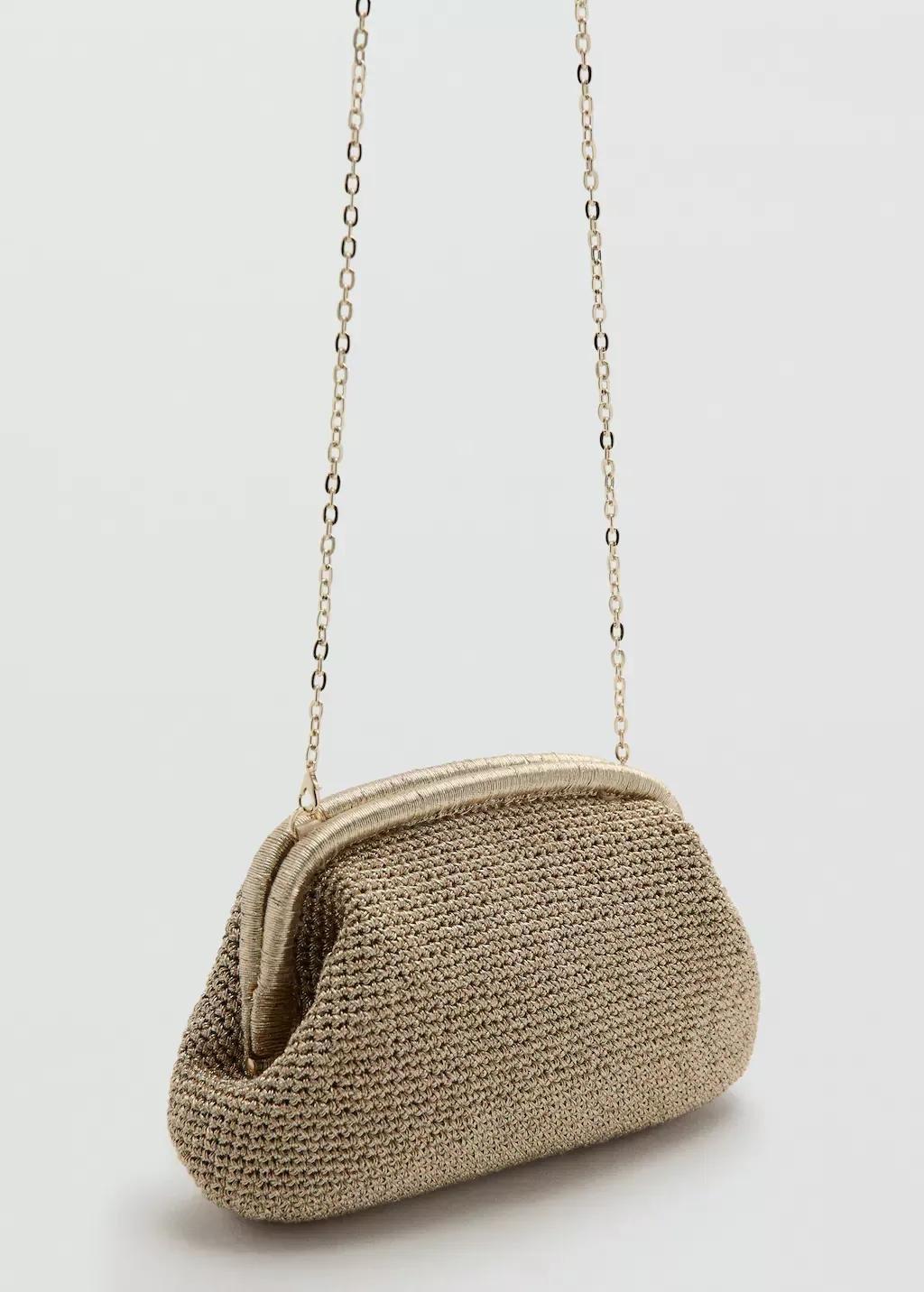 Gold Lurex Clutch Bag, Gold, large image number 0