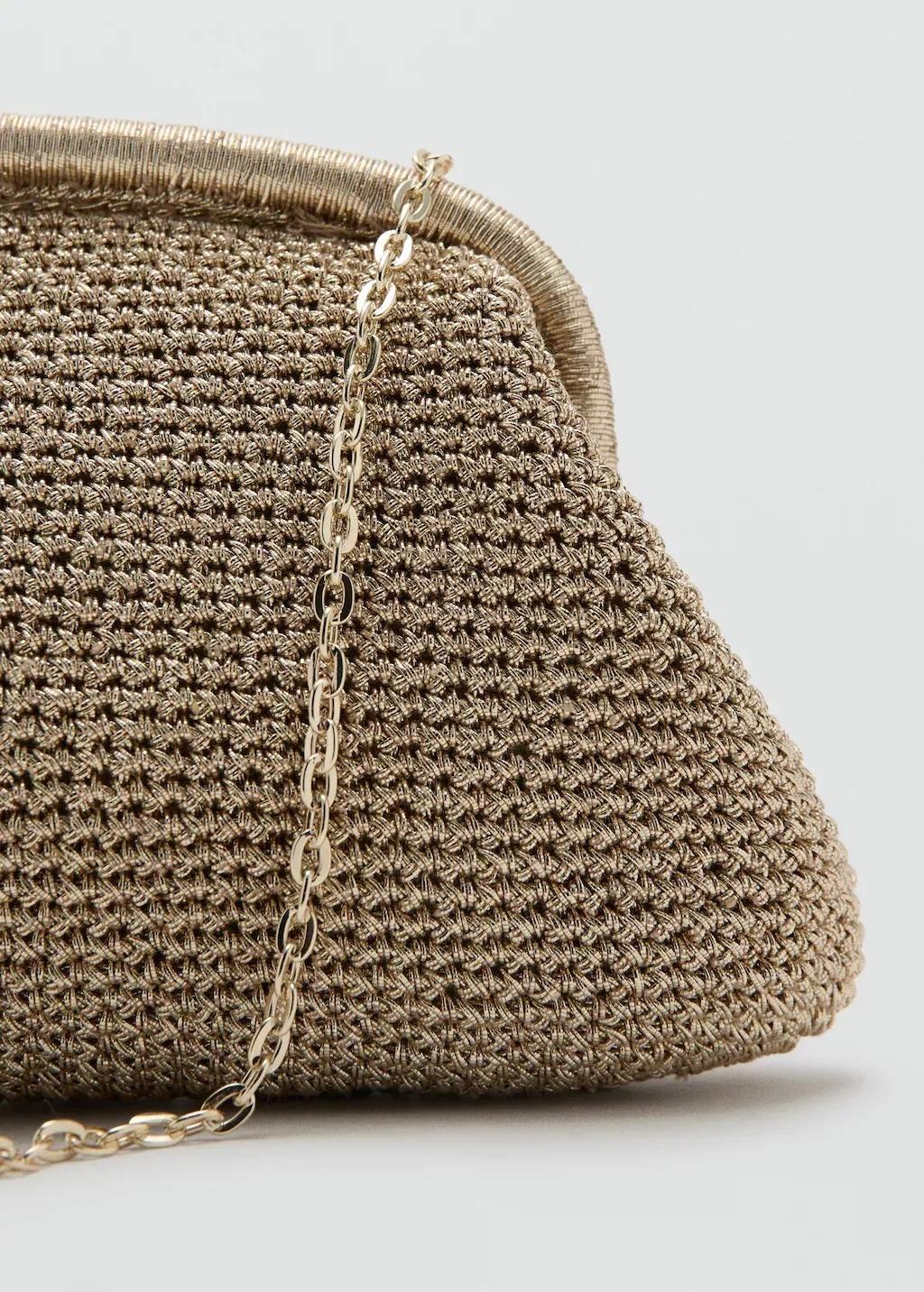 Gold Lurex Clutch Bag, Gold, large image number 1