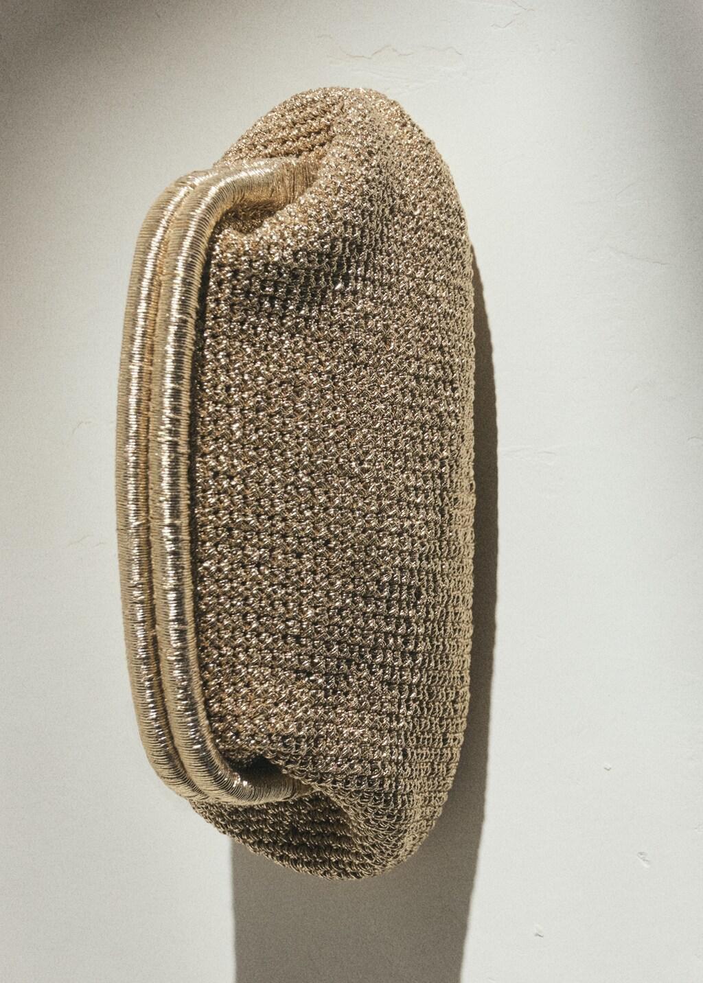 Gold Lurex Clutch Bag, Gold, large image number 2