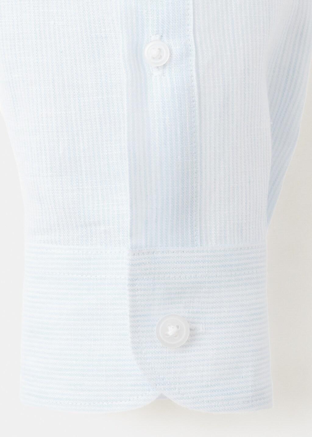 Blue Regular-Fit Linen Shirt, Light-Pastel Blue, large image number 5