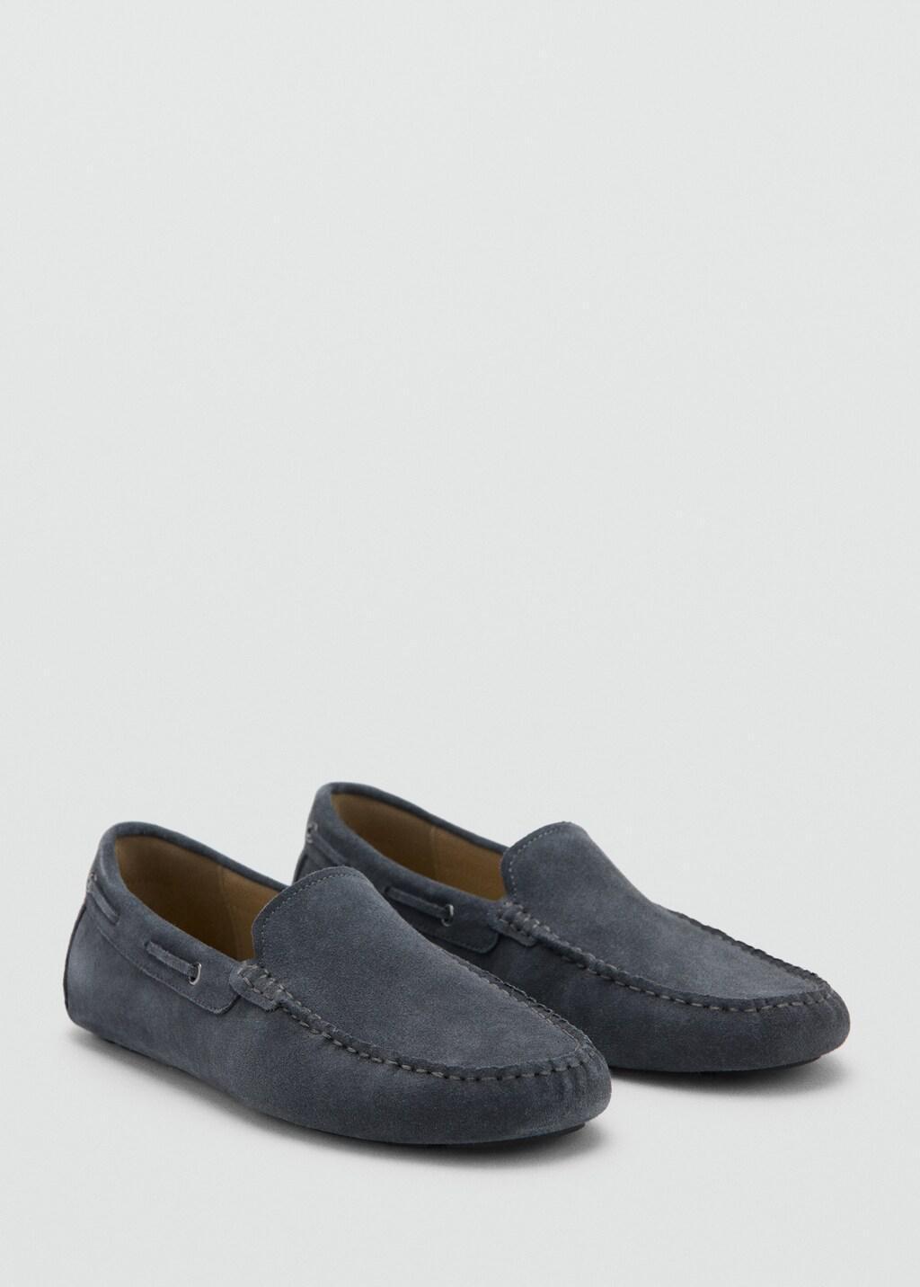 Grey Suede Driving Shoes, Grey, large image number 0