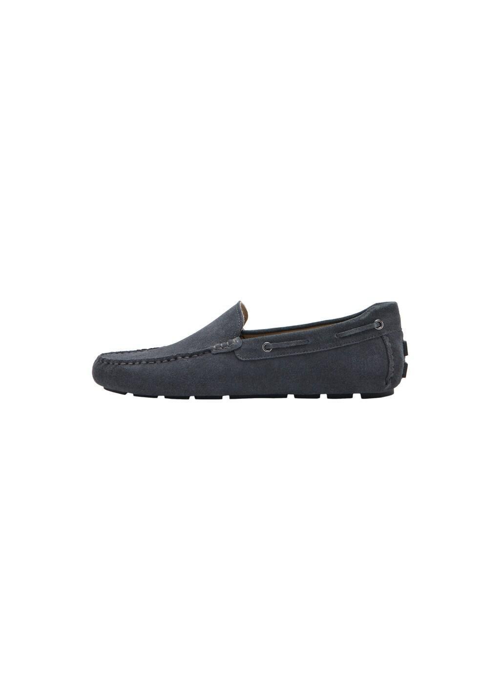 Grey Suede Driving Shoes, Grey, large image number 2