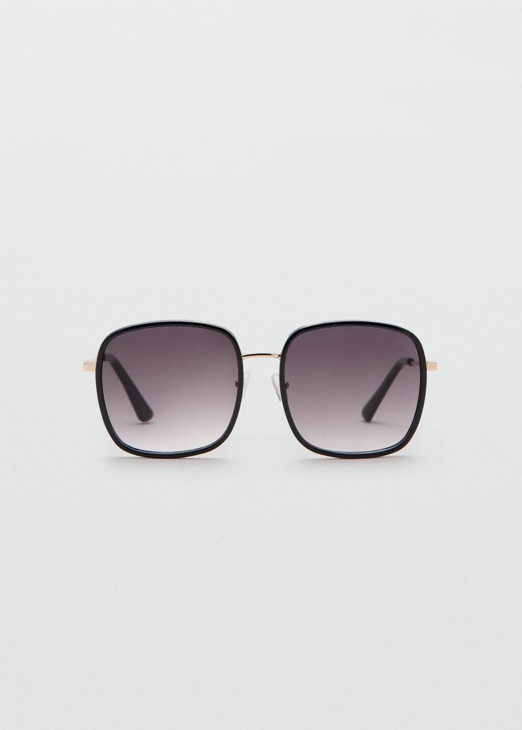 Black Square Metallic Frame Sunglasses, Black, large image number 3