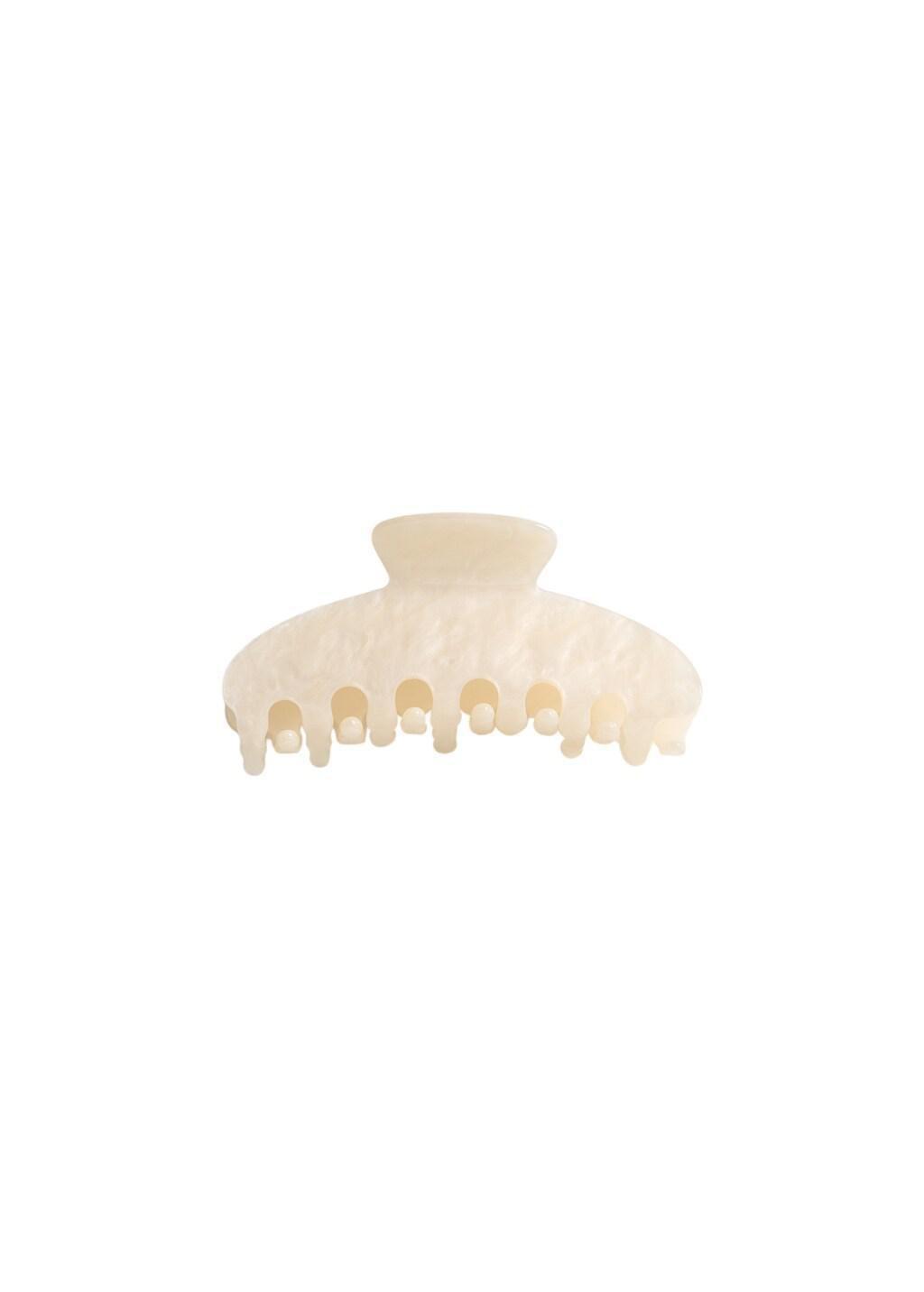Beige Pearl-Effect Hair Clip, 0201_05, large image number 1