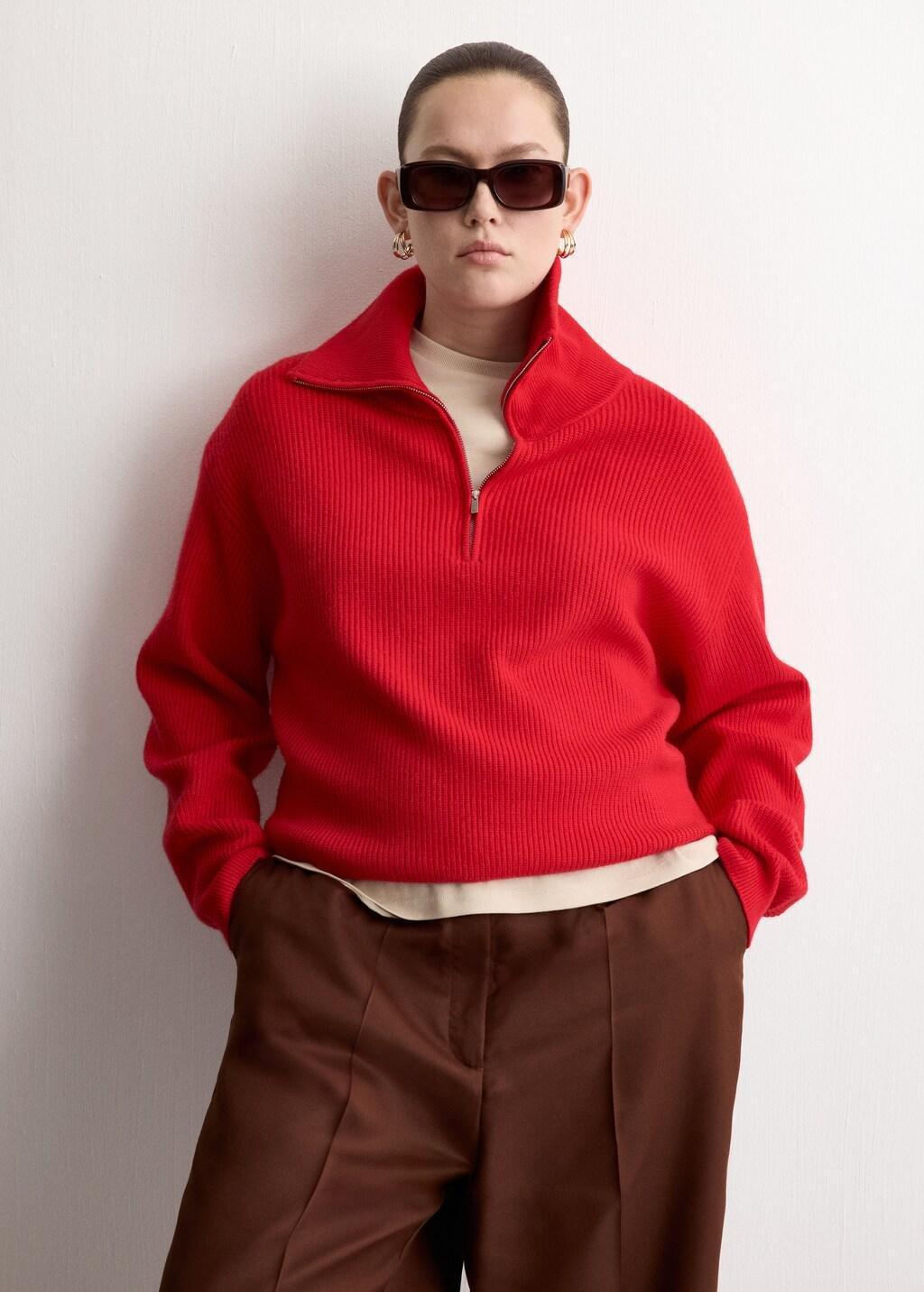 Burnt Orange High-Waisted Lyocell Pants, Medium Orange, large image number 5